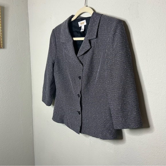 Vintage Talbots Black and White Blazer Structured Suit Jacket Size 4 - Picture 2 of 8